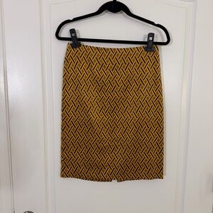 New York & Company Gold Geometric Pencil Skirt